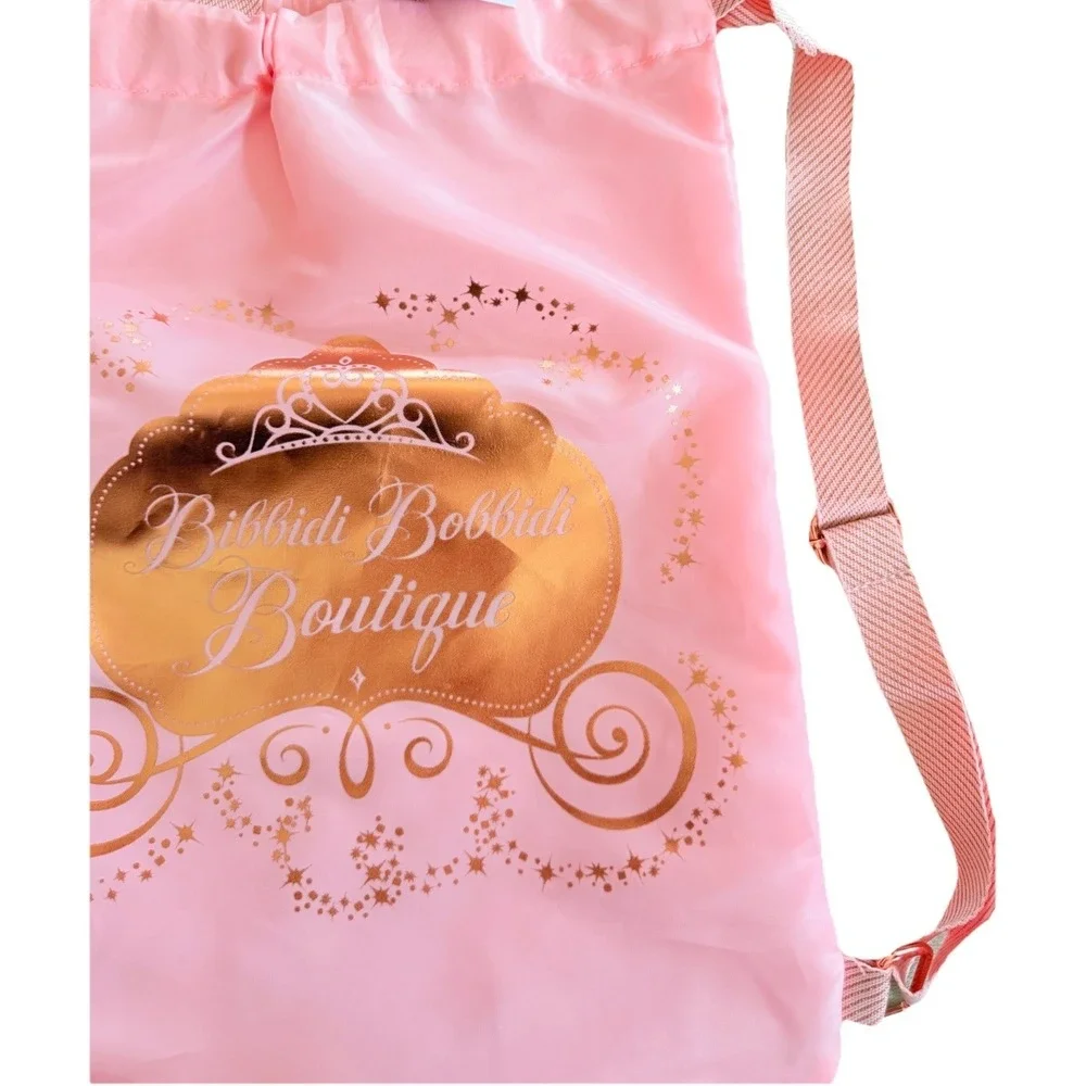 NWT Disney Bibbidi Bobbidi Boutique Pink Drawstring Backpack Bag Kids